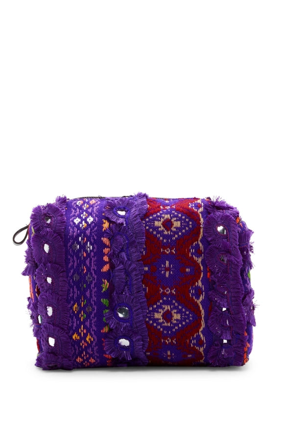 Carys Mirrored Cosmetic Cotton Bag Purple