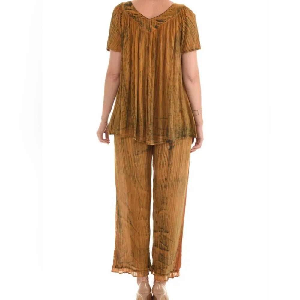 Boho Elegant Brown and Green Women's Set