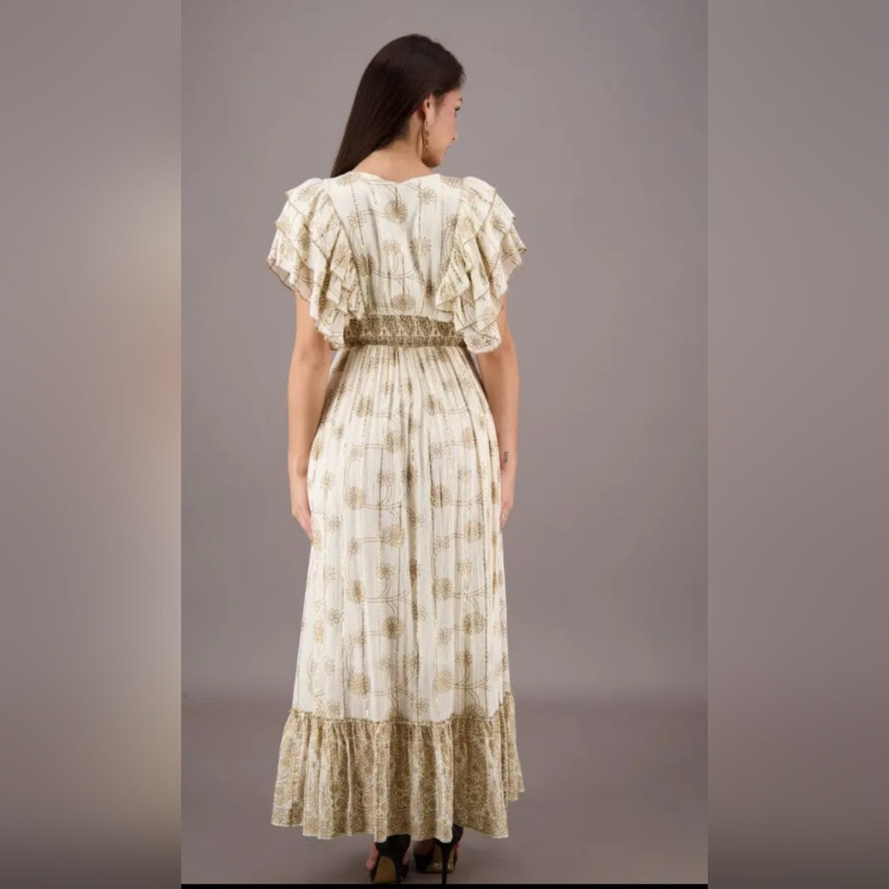 Elegant Cream Maxi Dress