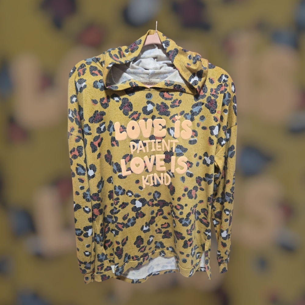 Custom "Love Is Kind" Leopard Print Hoodie