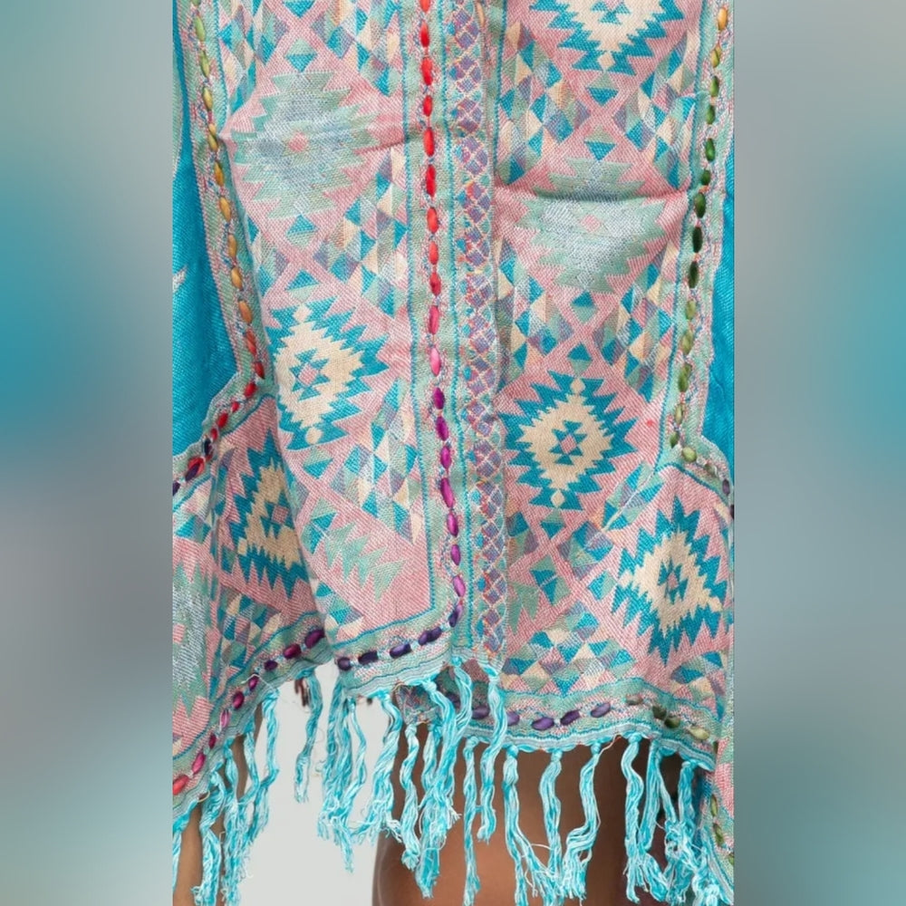 Bohemian Blue Paisley Kimono Vest