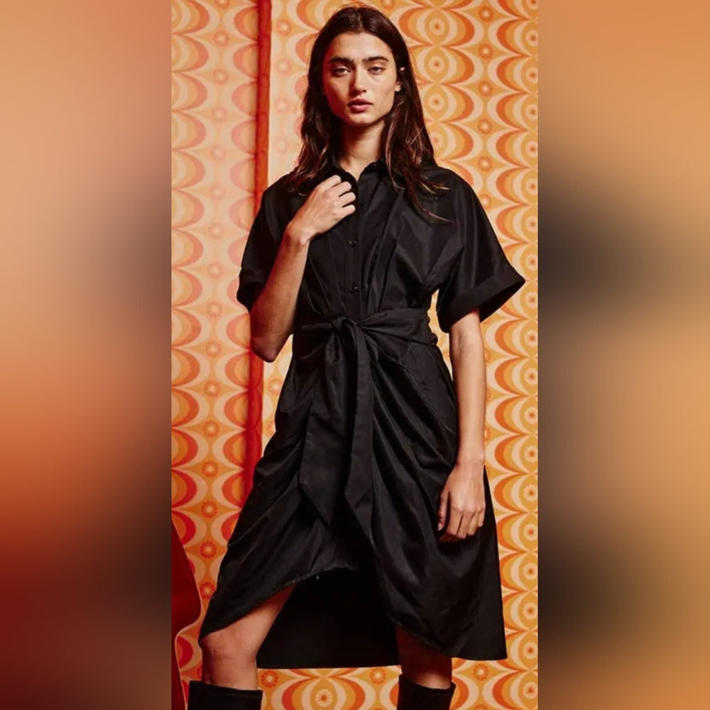 Elegant Black Shirt Dress