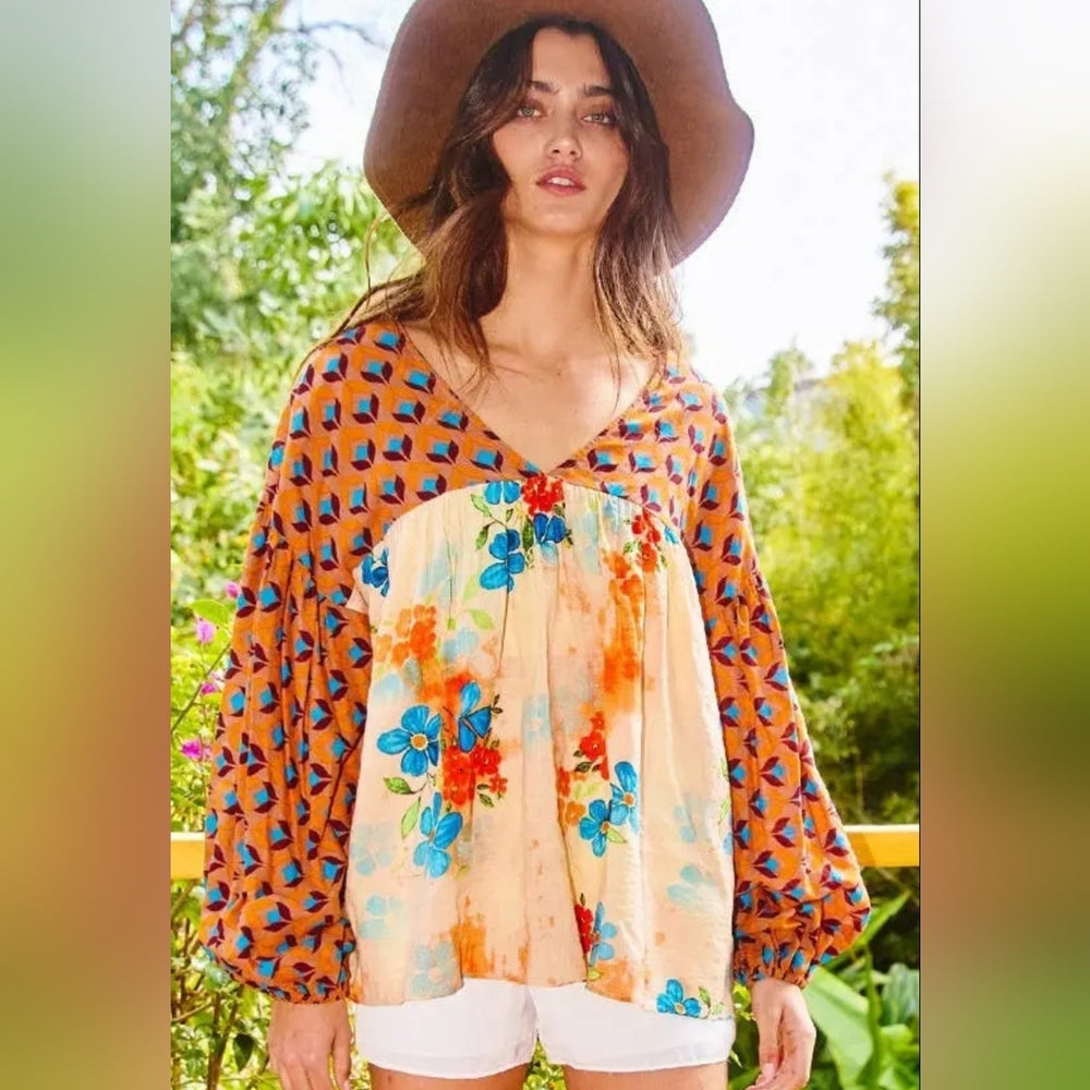 Floral Multicolor Women's Top