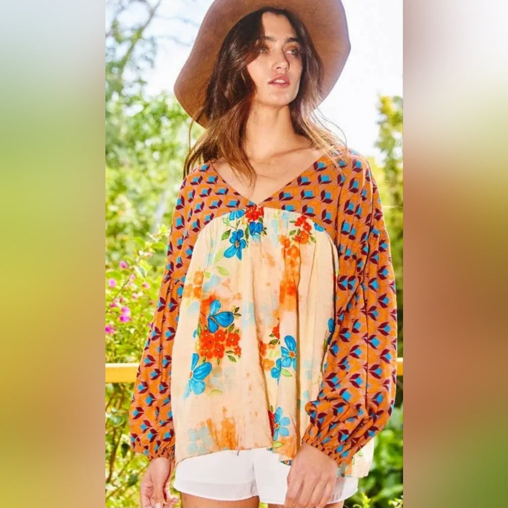 Floral Multicolor Women's Top