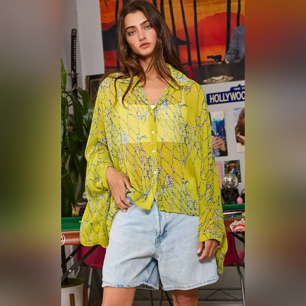 Yellow Floral Women's Top