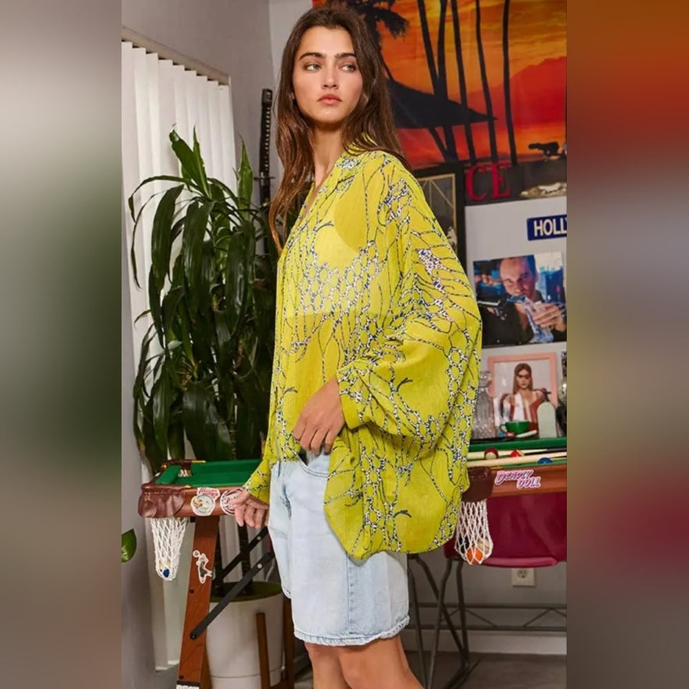 Yellow Floral Women's Top
