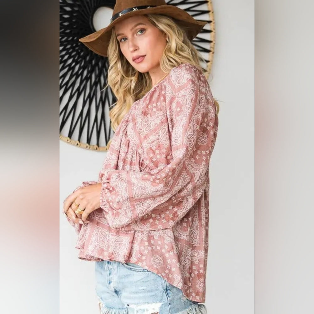 Floral Pink Flowy Blouse