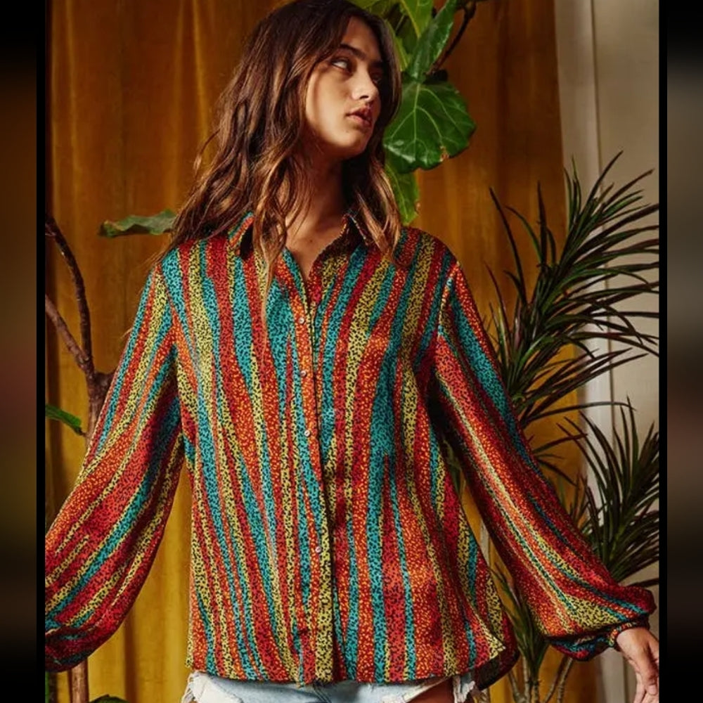 Multicolor Striped Women's Top