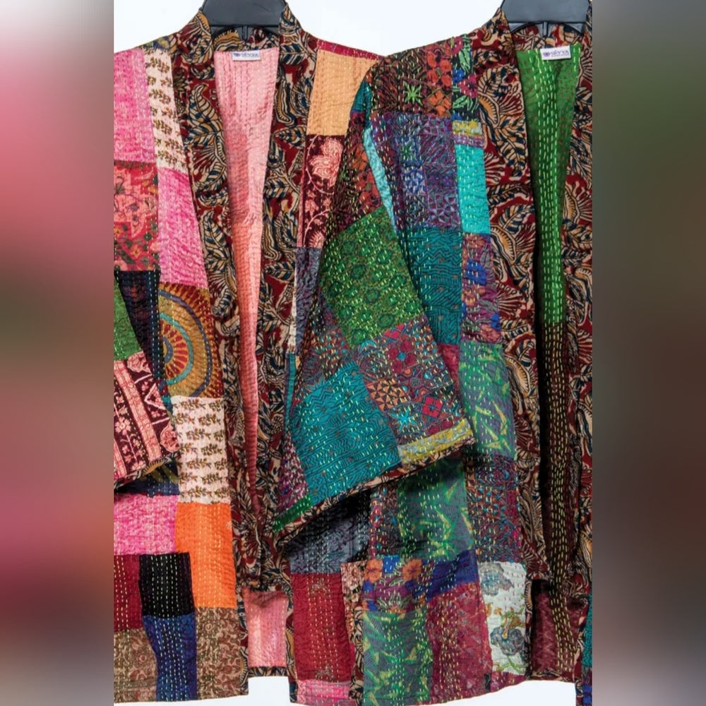 Colorful Patchwork Kimono Jacket