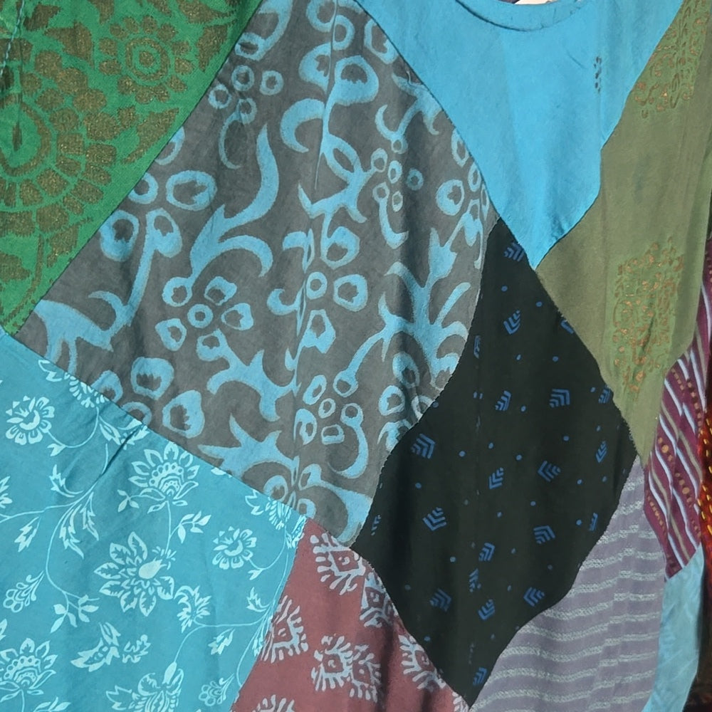 Multicolor Patchwork Sleeveless Dress