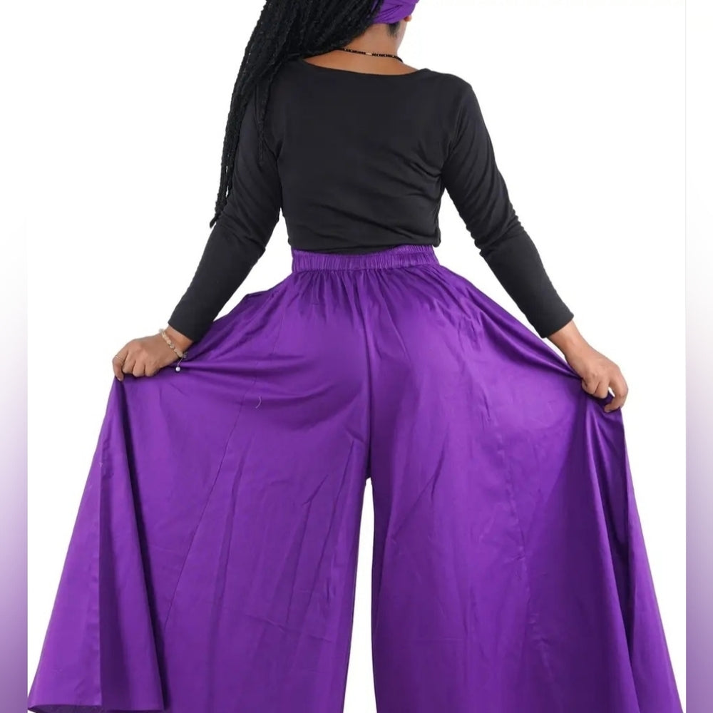 Elegant Purple Wide Leg Pants/headband