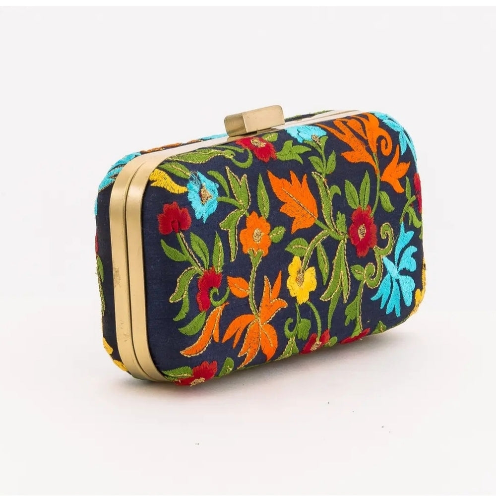 Embroidered Floral Clutch
