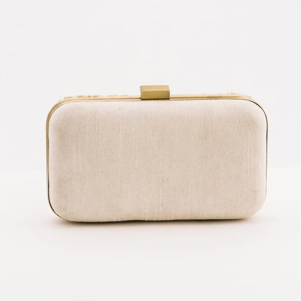 Elegant Gold Embroidered Clutch