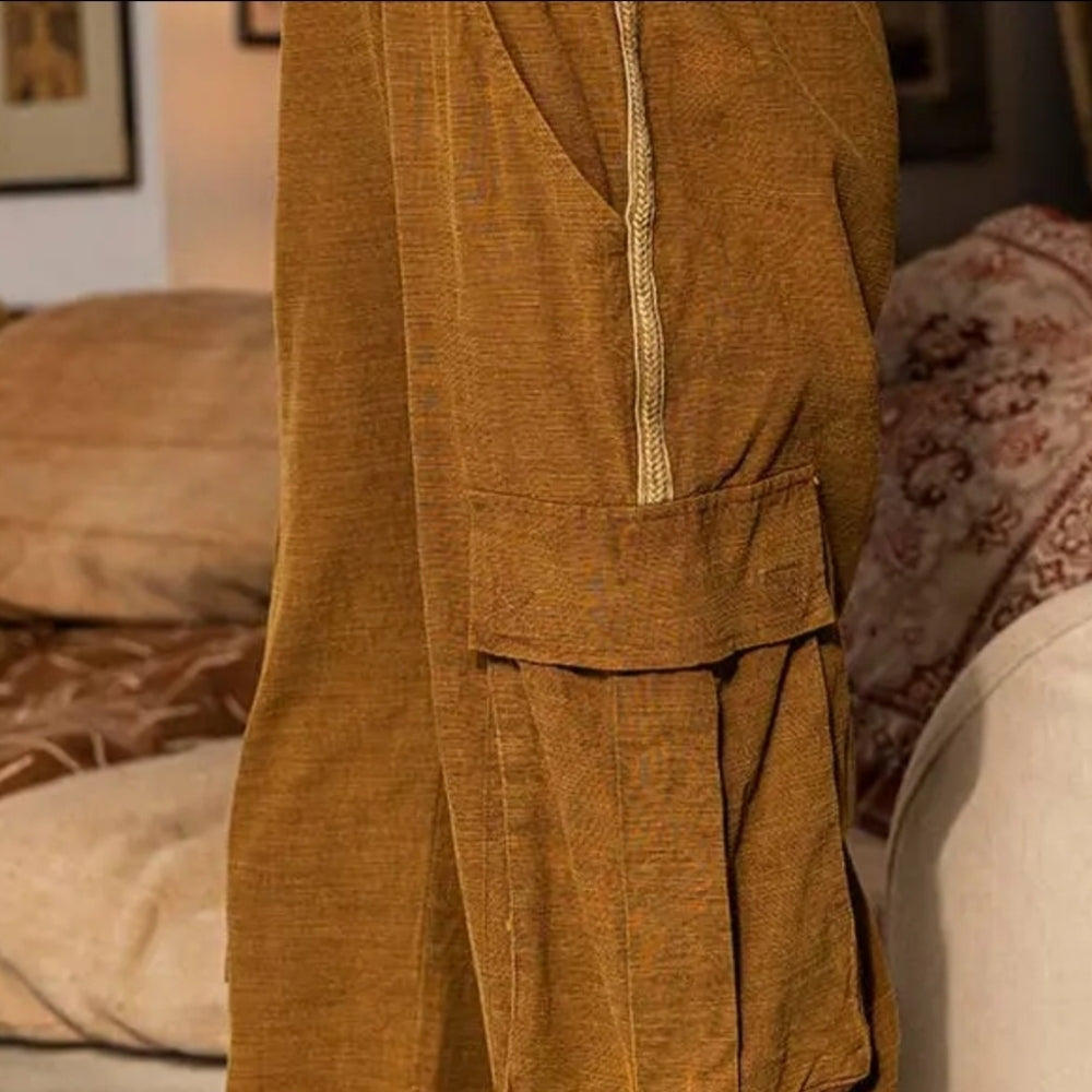 BUCKETLIST Tan Jumpsuit with Pockets