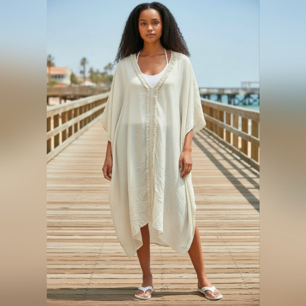 Elegant Cream Swim Cover-Up New Without Tags