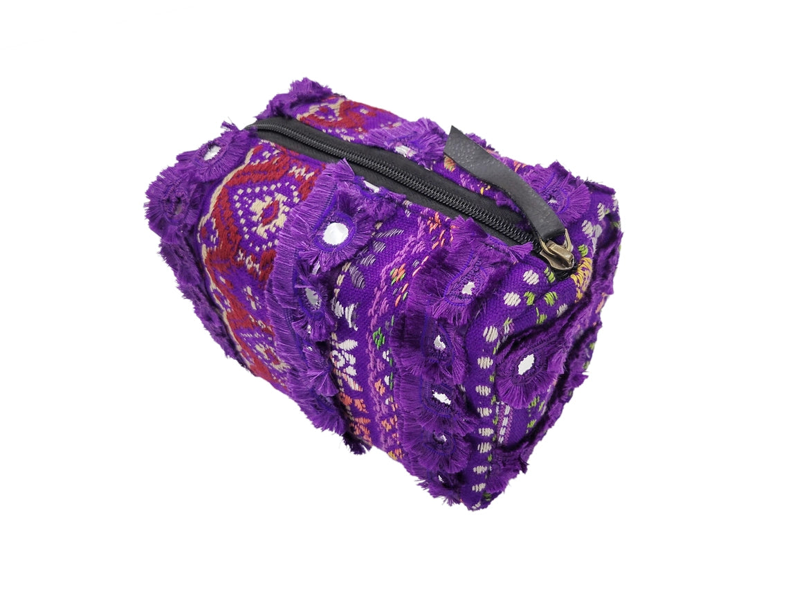 Carys Mirrored Cosmetic Cotton Bag Purple