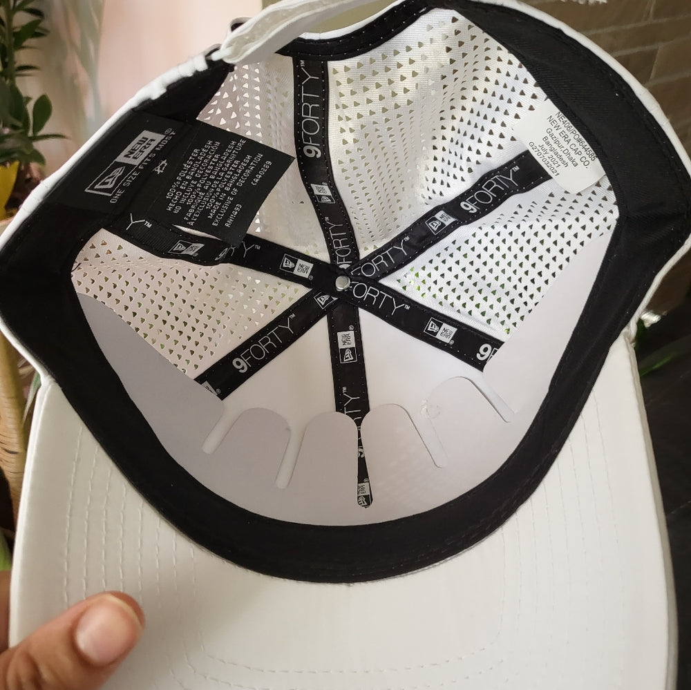 White New Era snapback hat