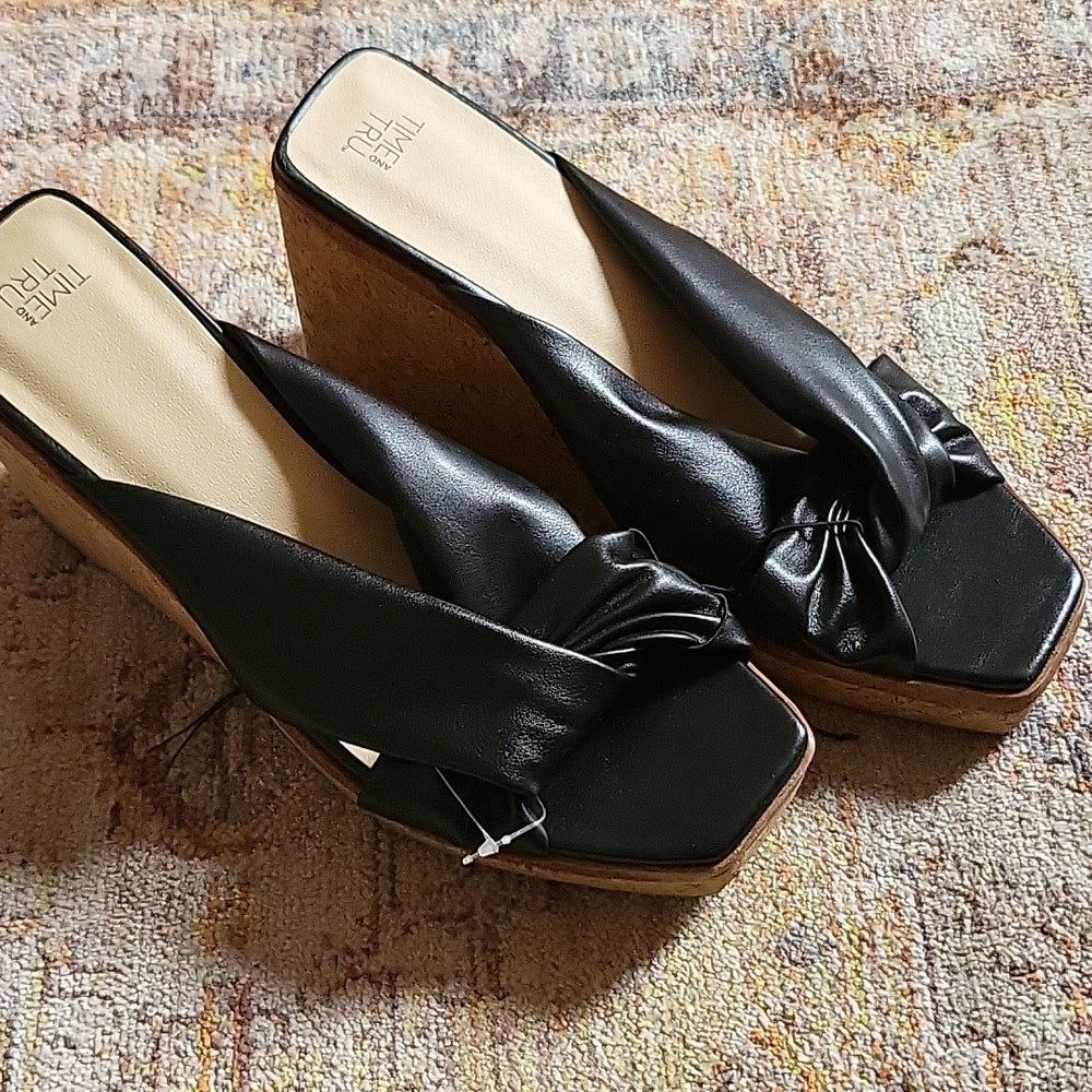 Time and Tru cork wedge heels