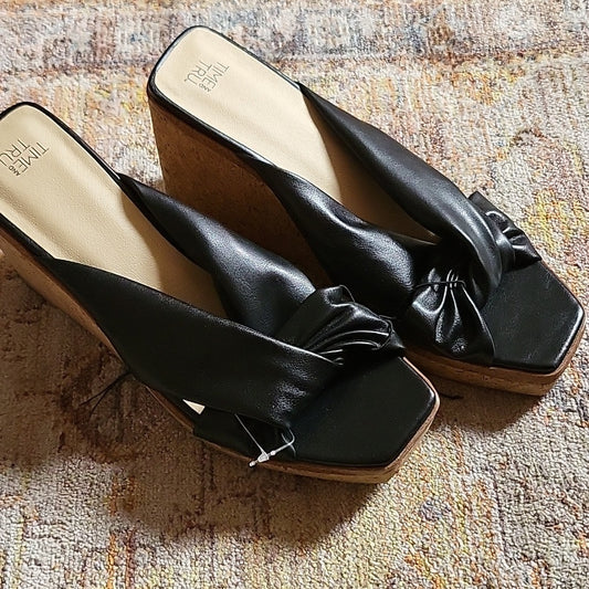 Time and Tru cork wedge heels