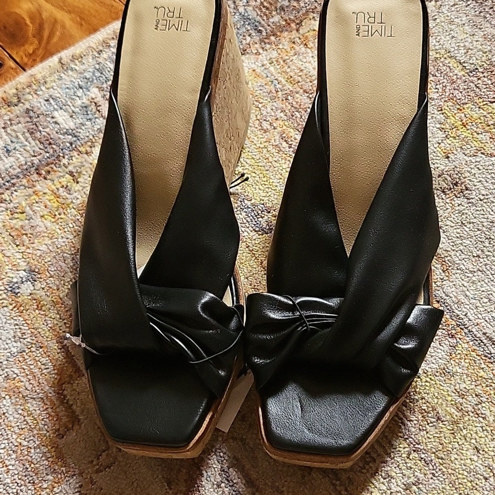 Time and Tru cork wedge heels