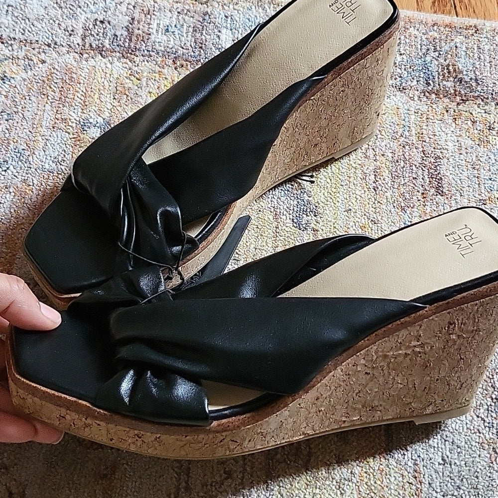 Time and Tru cork wedge heels