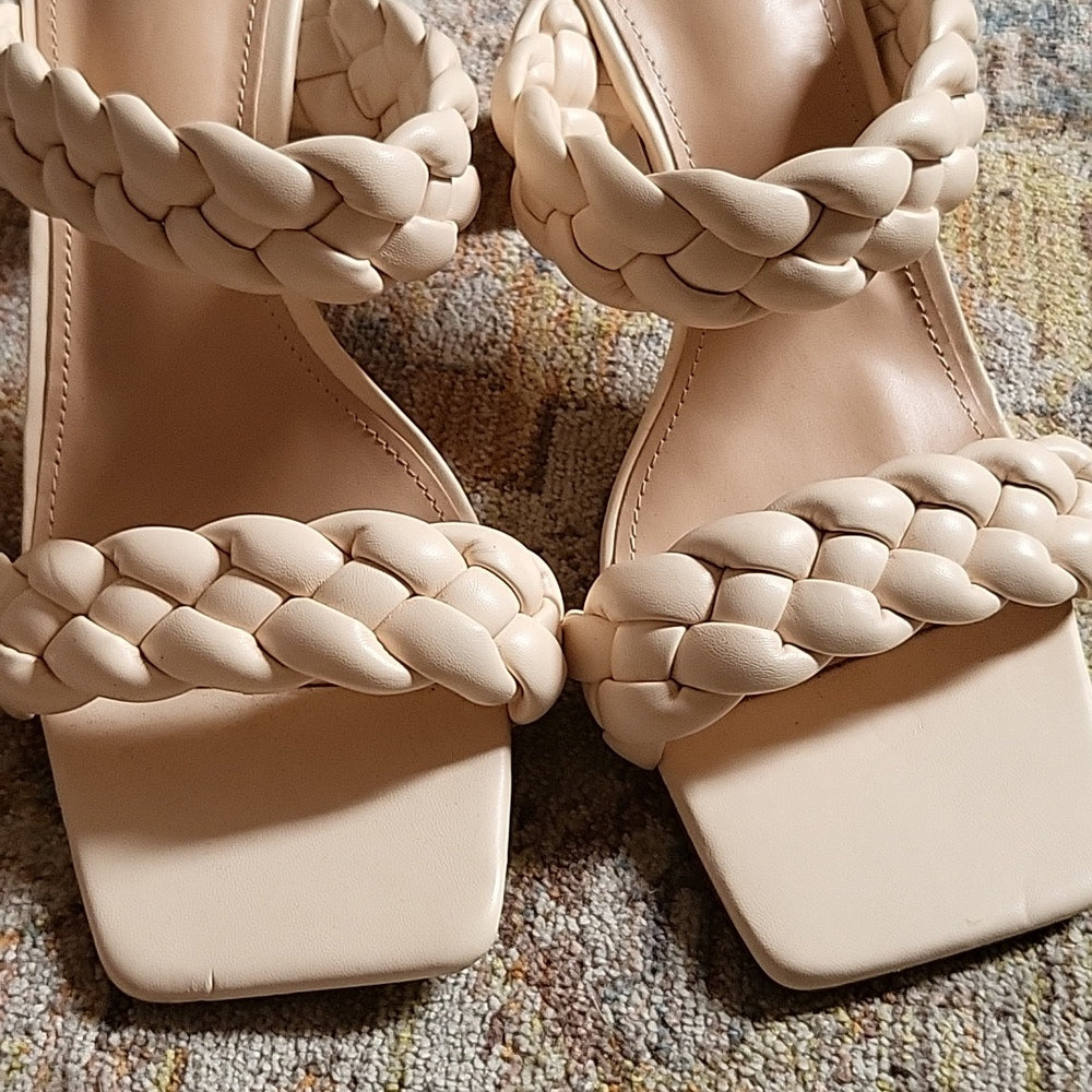 Ivory braided croc heel