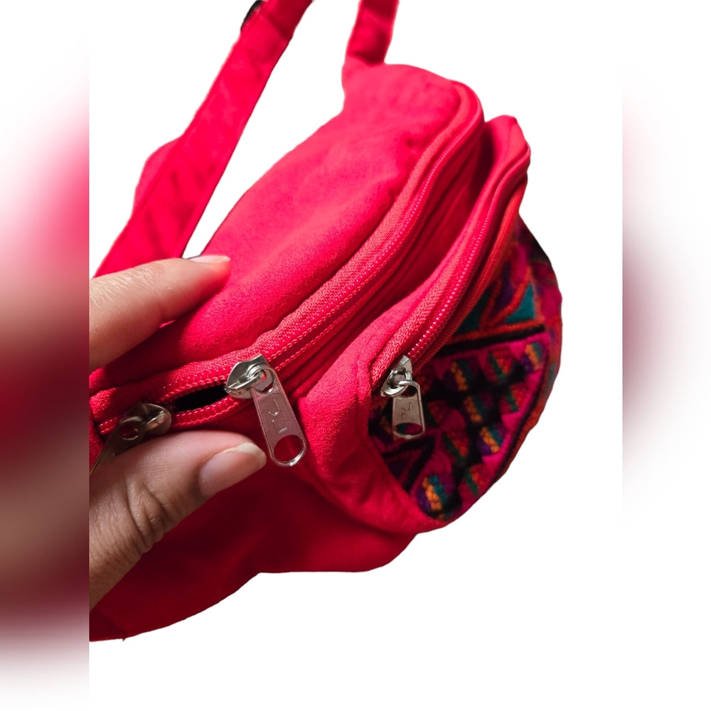 Boho Red Fanny pack made in Guatemala 🇬🇹
