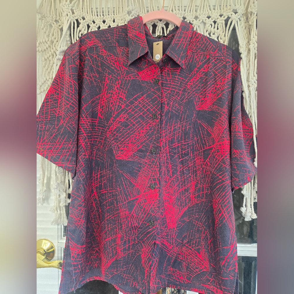 Vintage red button down top