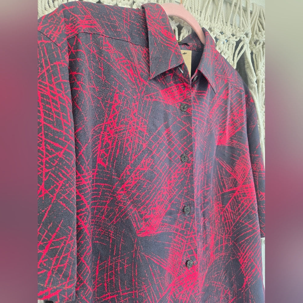 Vintage red button down top