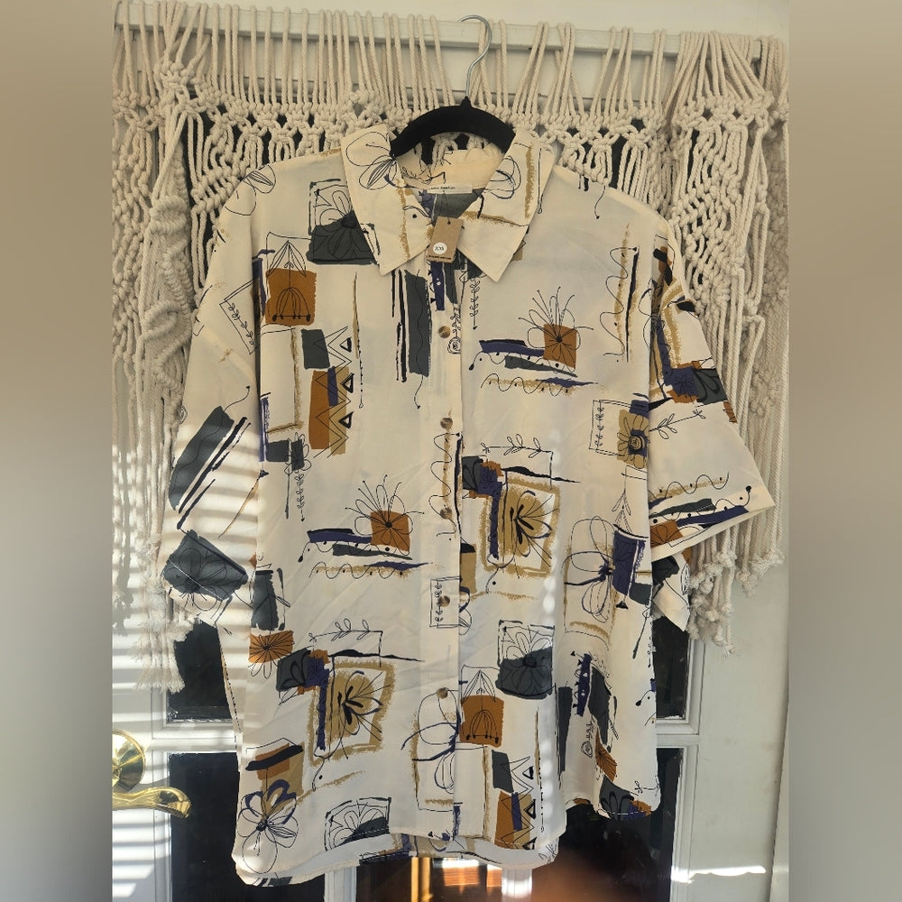 Vintage Abstract button down top