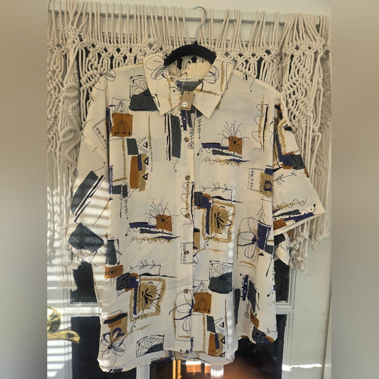 Vintage Abstract button down top