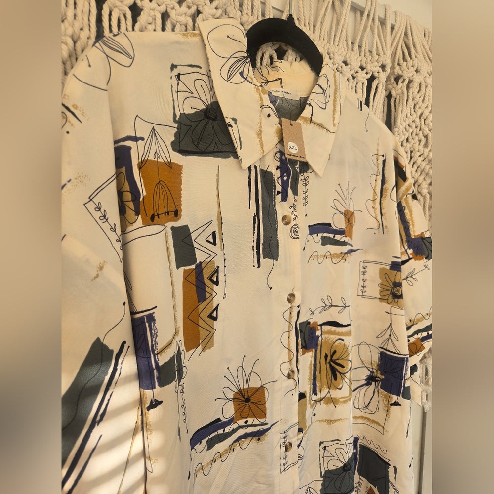 Vintage Abstract button down top