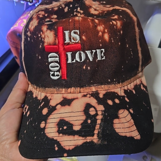 God Is Love Black and Brown Cap