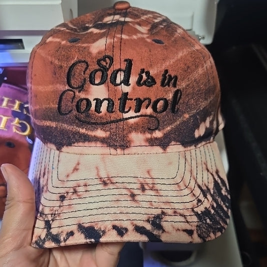Acid wash 'God is in Control' Cap