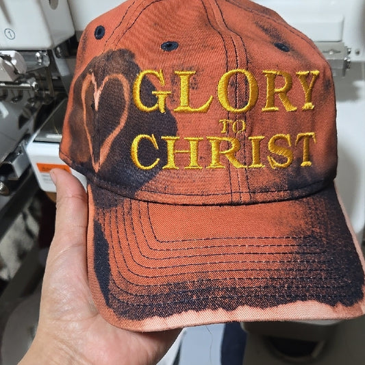 Glory to Christ Orange and Yellow Cap
