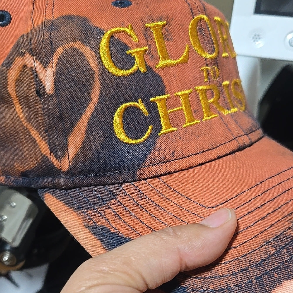 Glory to Christ Orange and Yellow Cap