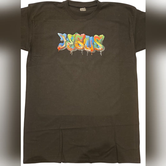 Unisex Black Graphic T-Shirt "JESUS"
