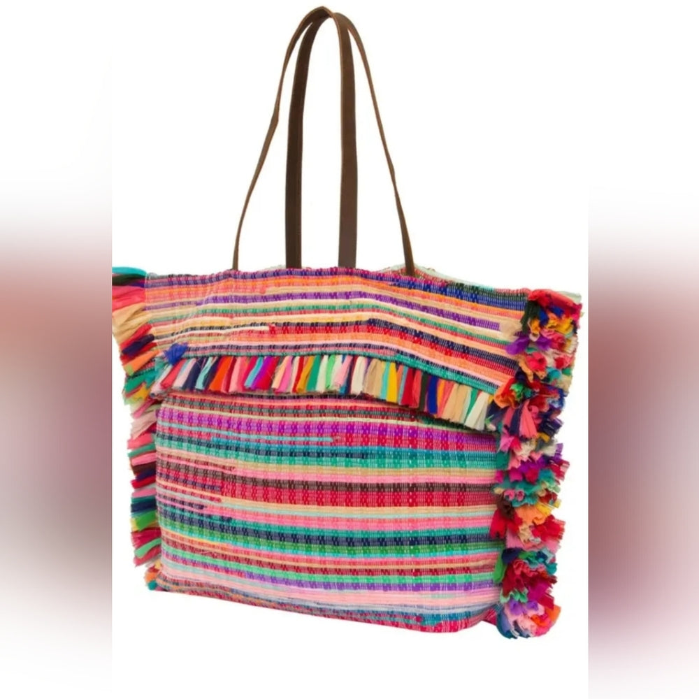 Rainbow Colorful Striped Tote Bag