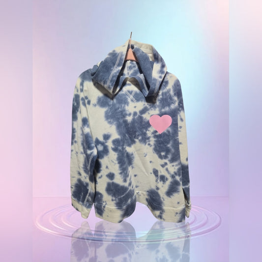 "Jesus Christ is Love"Blue Tie-Dye Children's Hoodie