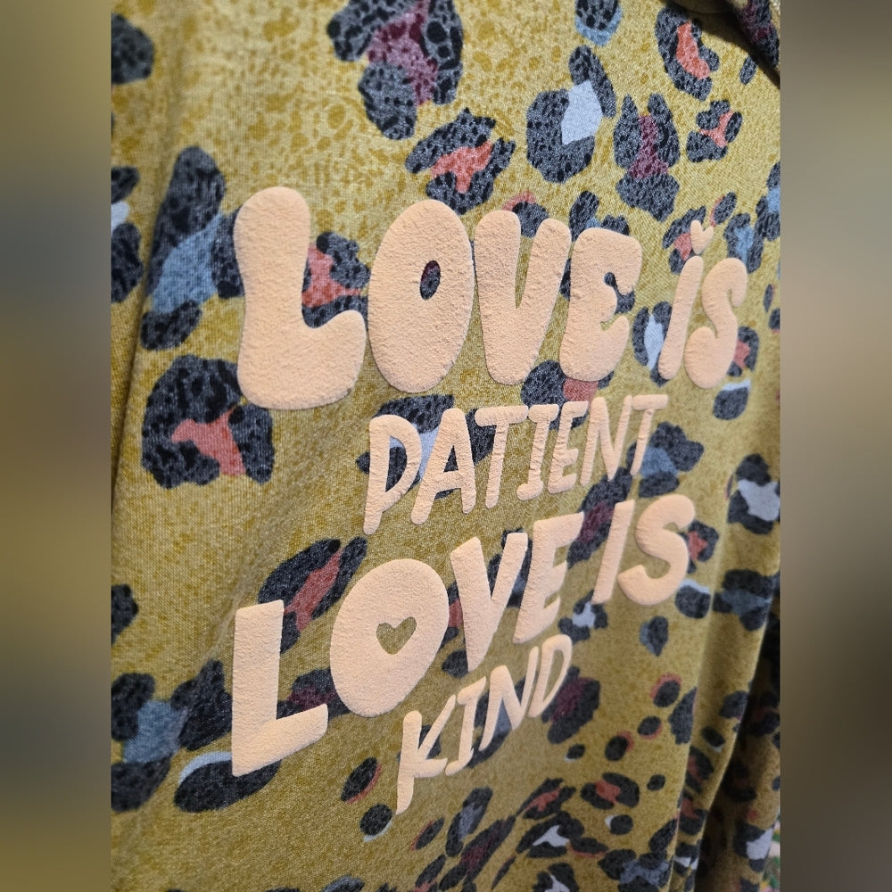 Custom "Love Is Kind" Leopard Print Hoodie