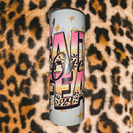 Leopard Print Tumbler"Faith Over Fear"