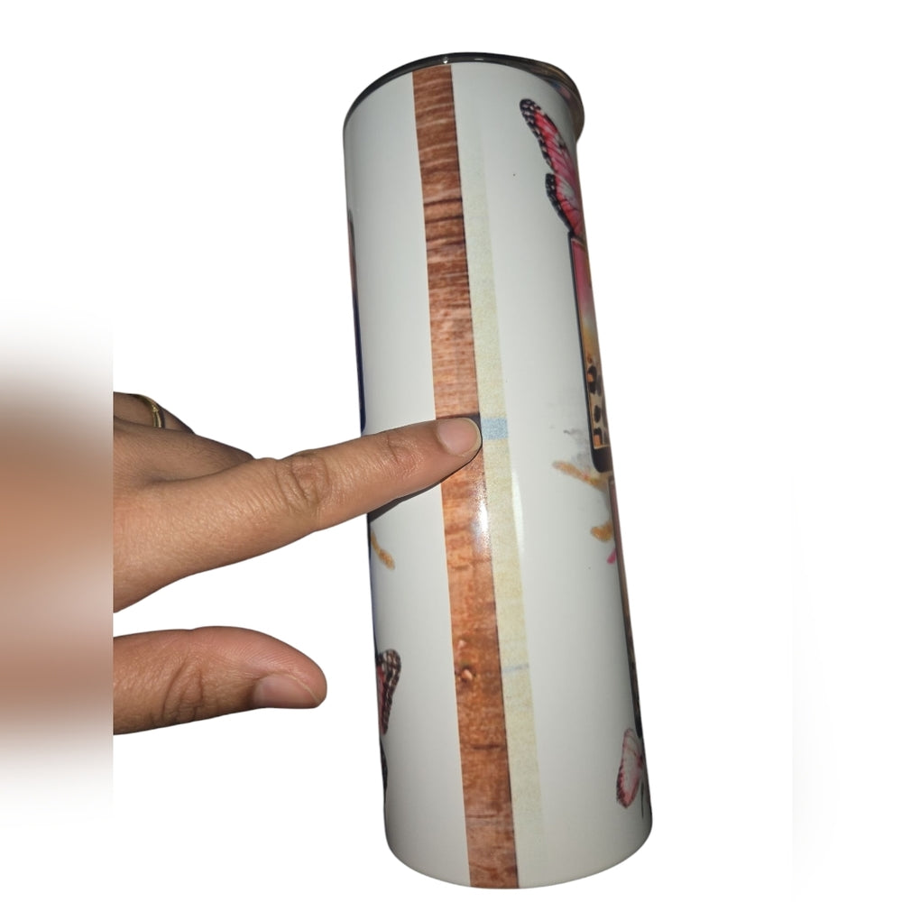 Leopard Print Tumbler"Faith Over Fear"