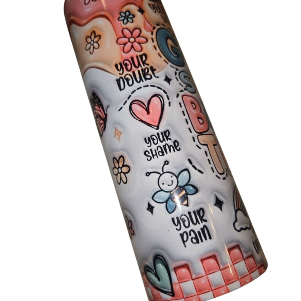 Colorful Inspirational Custom "God Is Bigger" Tumbler