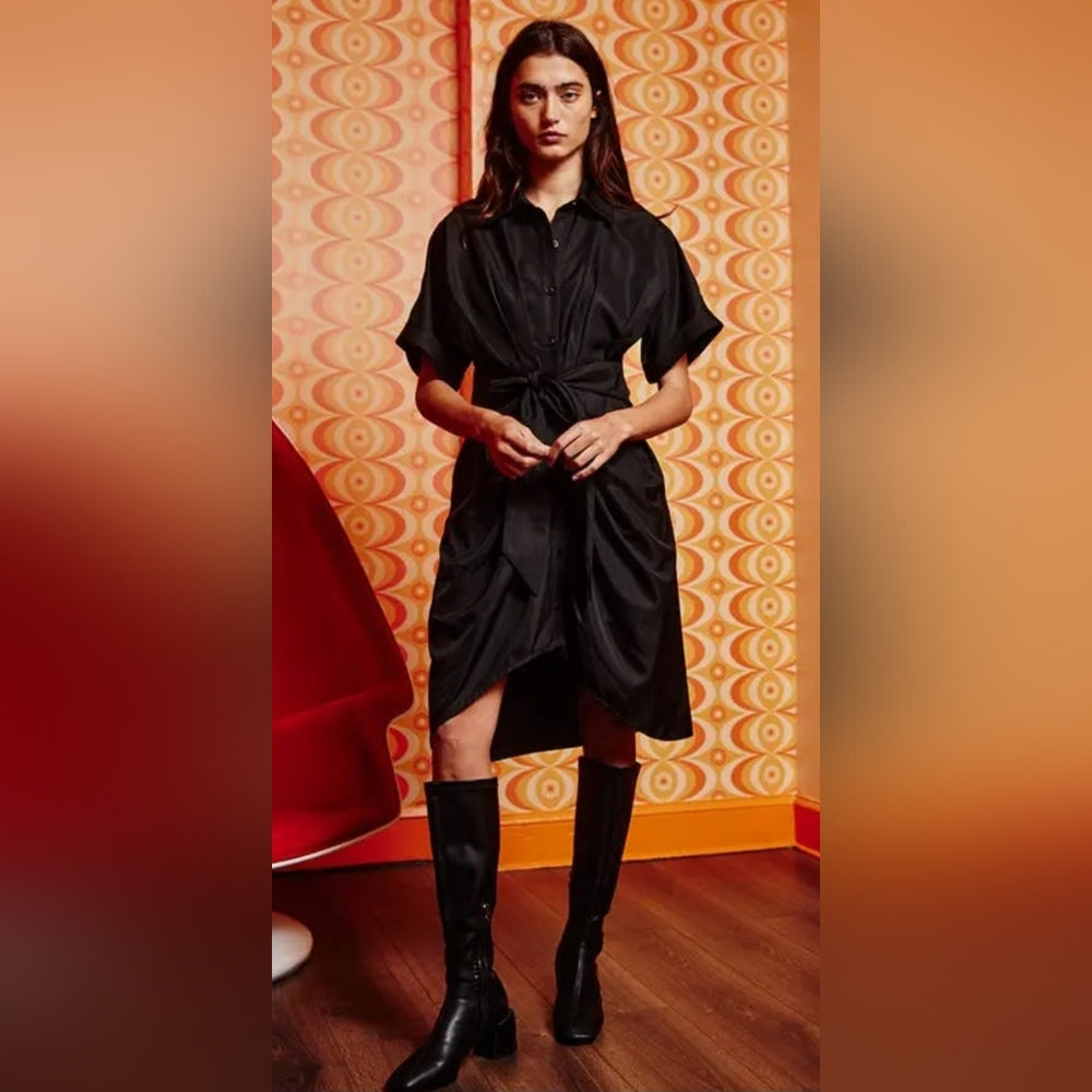 Elegant Black Shirt Dress