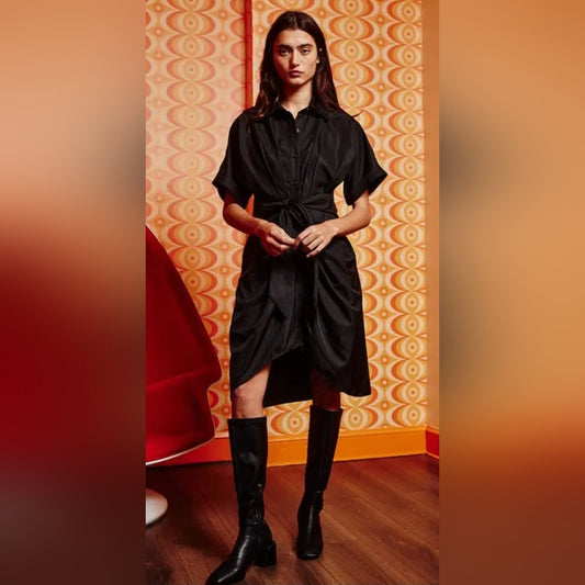Elegant Black Shirt Dress