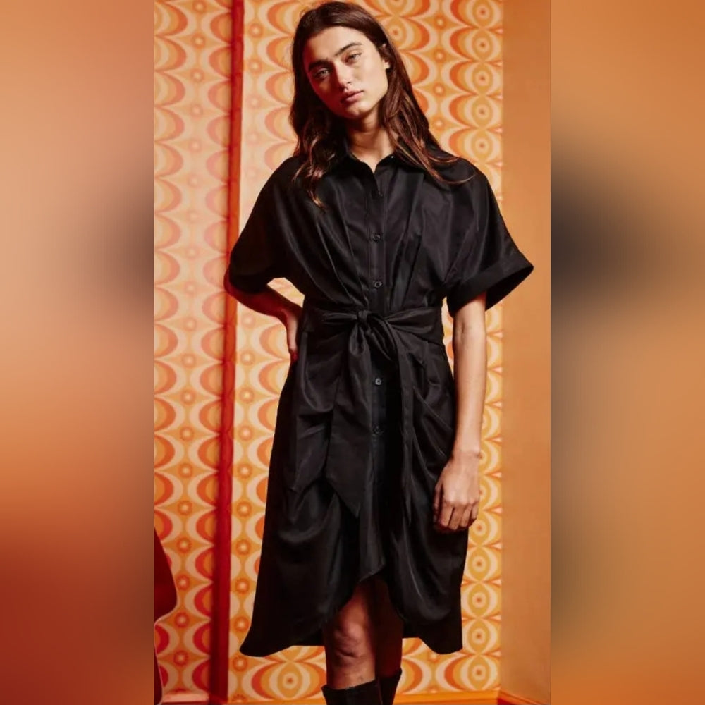Elegant Black Shirt Dress