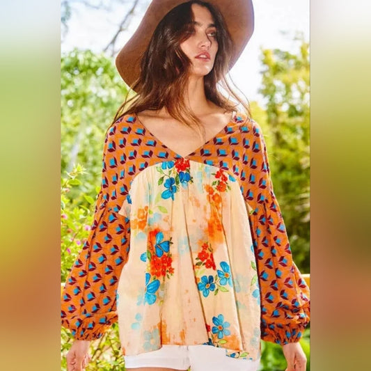 Floral Multicolor Women's Top