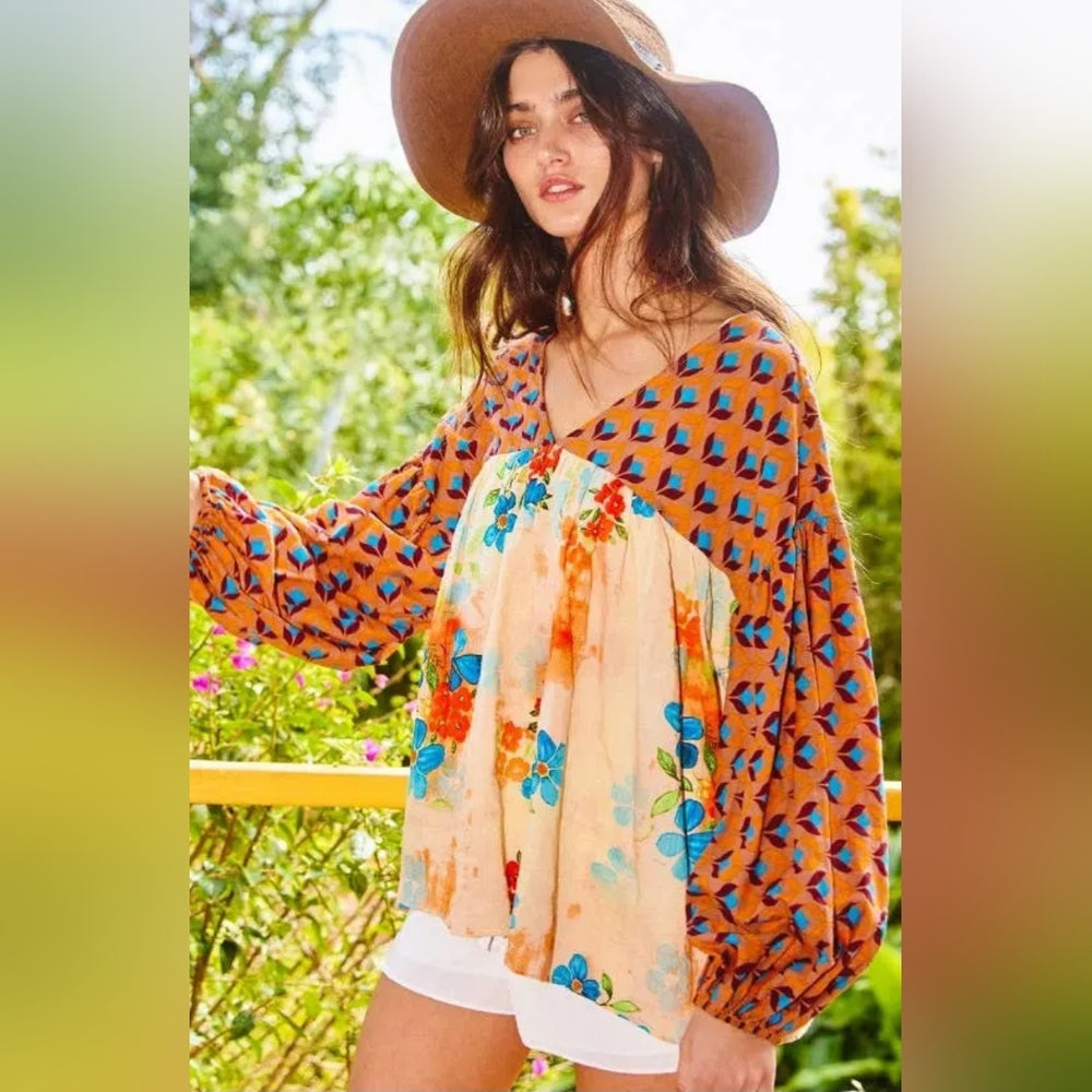 Floral Multicolor Women's Top