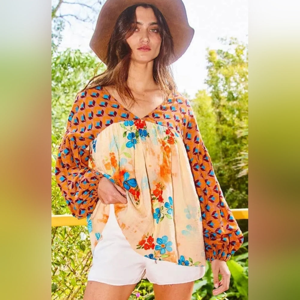 Floral Multicolor Women's Top