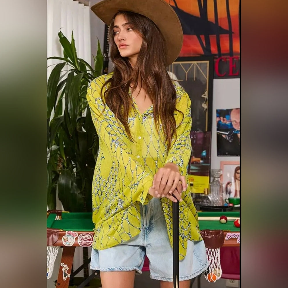 Yellow Floral Women's Top